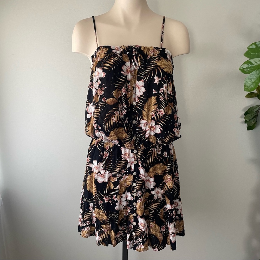 Rip Curl Black Floral High-Waist Two Piece Set | Tropical Print